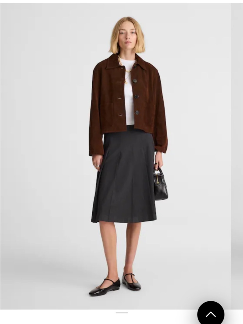 Madewell Classic Black A-Line Midi T Skirt